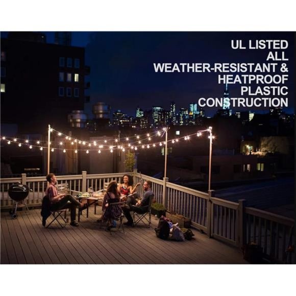 String Lights, LED 25Ft G40 Globe String Lights with Bulbs-UL Listd for Indoor - Picture 6 of 7